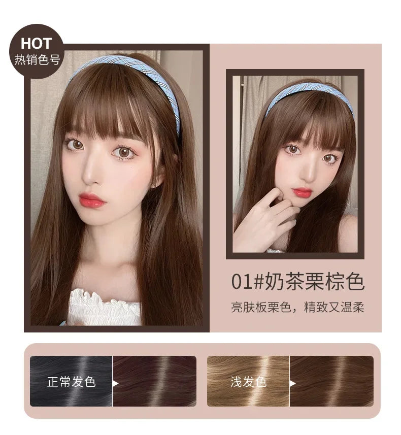 200ML Avocado Essence Hair Dye Shampoo Beauty Nourishes Long Lasting Hair Coloring Cream Care for Men Women Home Salon with Comb