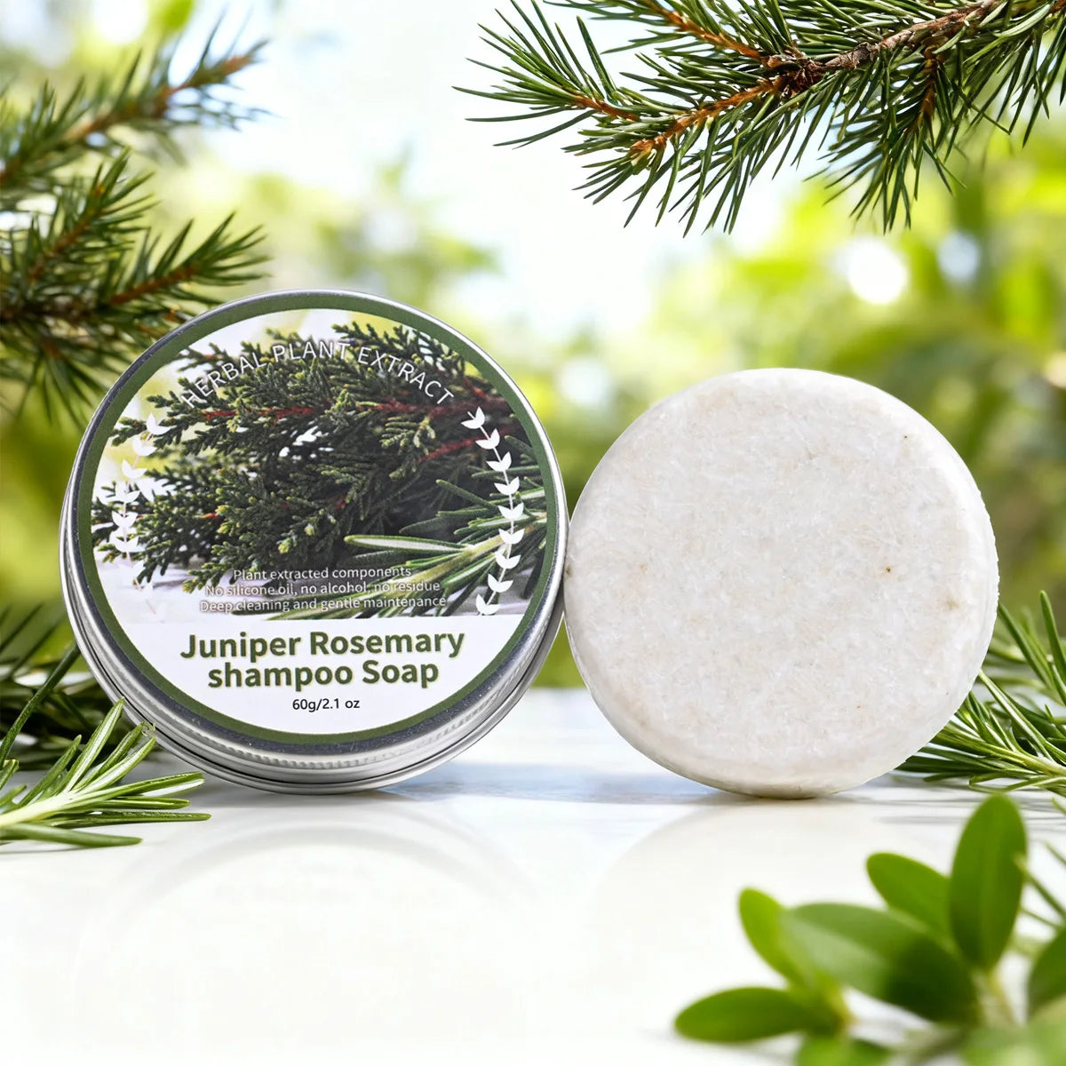Natural Plant Extract Juniper Rosemary Essence Solid Hair Care Soap Bar Moisturizing Oil Control Shampoo 60g
