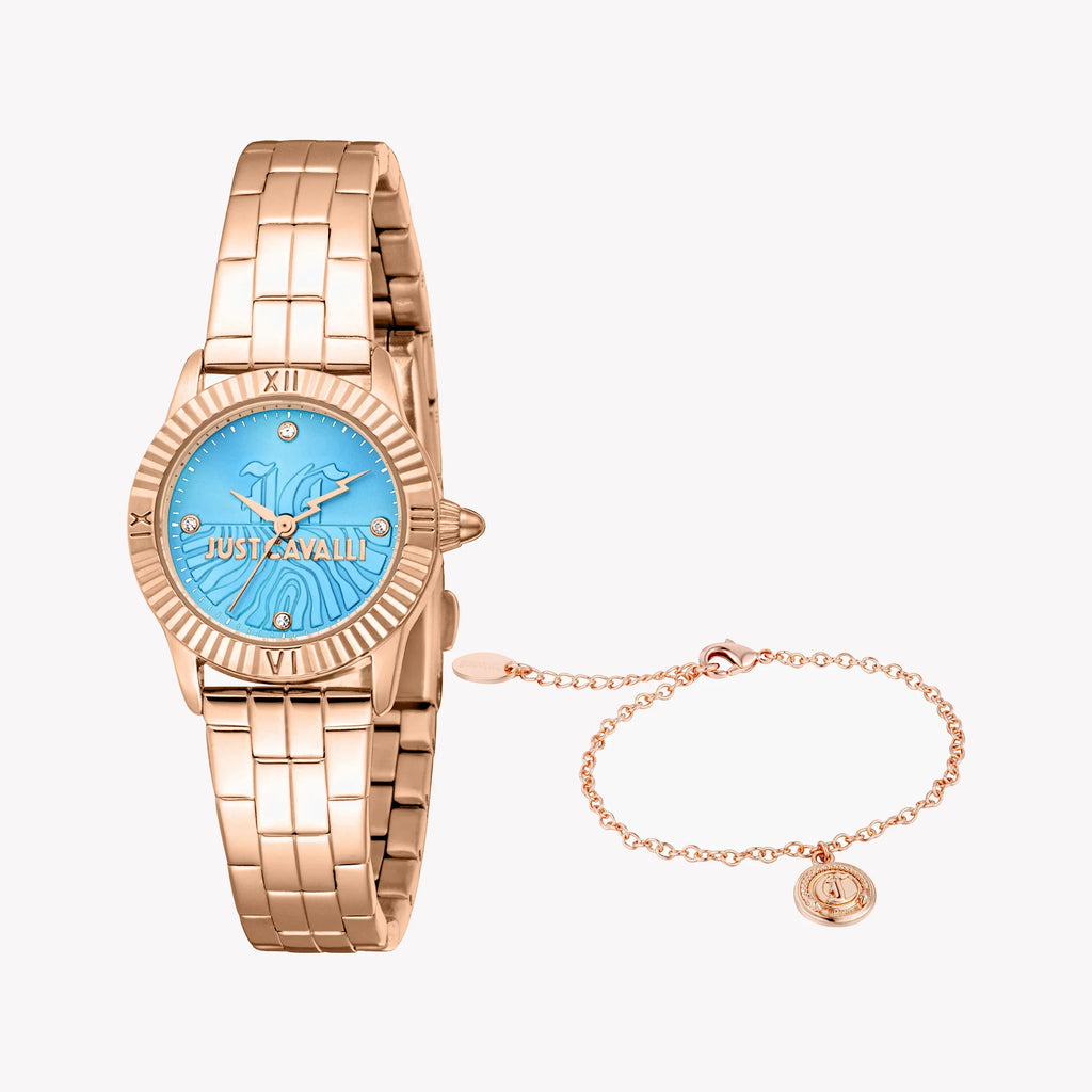 Just Cavalli Women's Rose Gold Watch, Blue Dial | Jc1l328m0065-3
