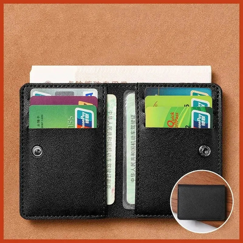 Homefish Solid Color PU Leather Small Wallet for Short Simple Women's Purse with Buttons Ultra Thin Credit Card Bag Coin Purse