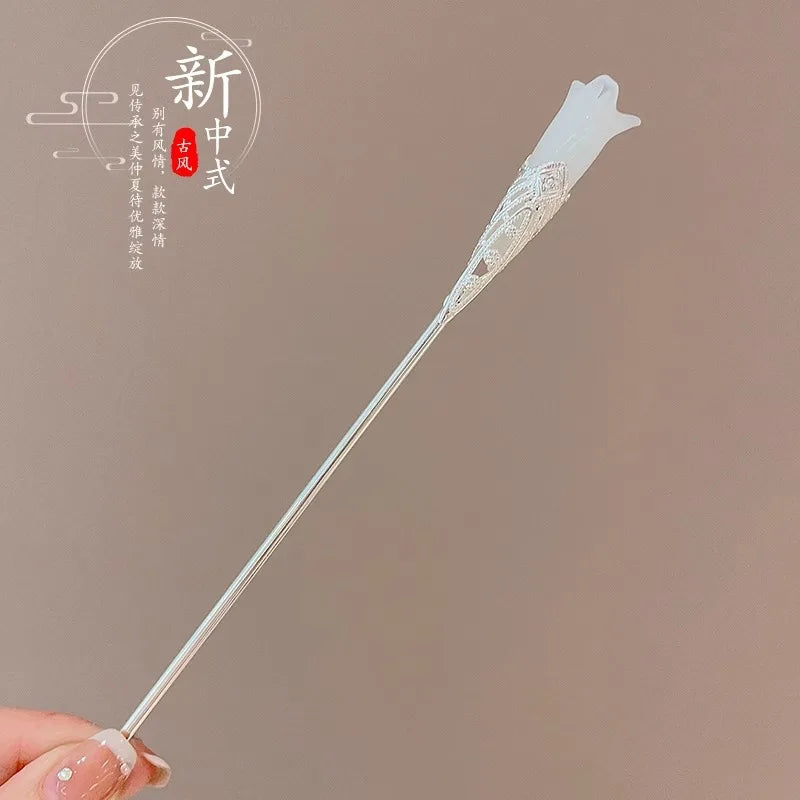 Elegant Chinese Style Hair Clip Tassel Hair Stick Traditional Floral Design Hairstyle Accessory Women Jewelry Hairpin Hairneedle