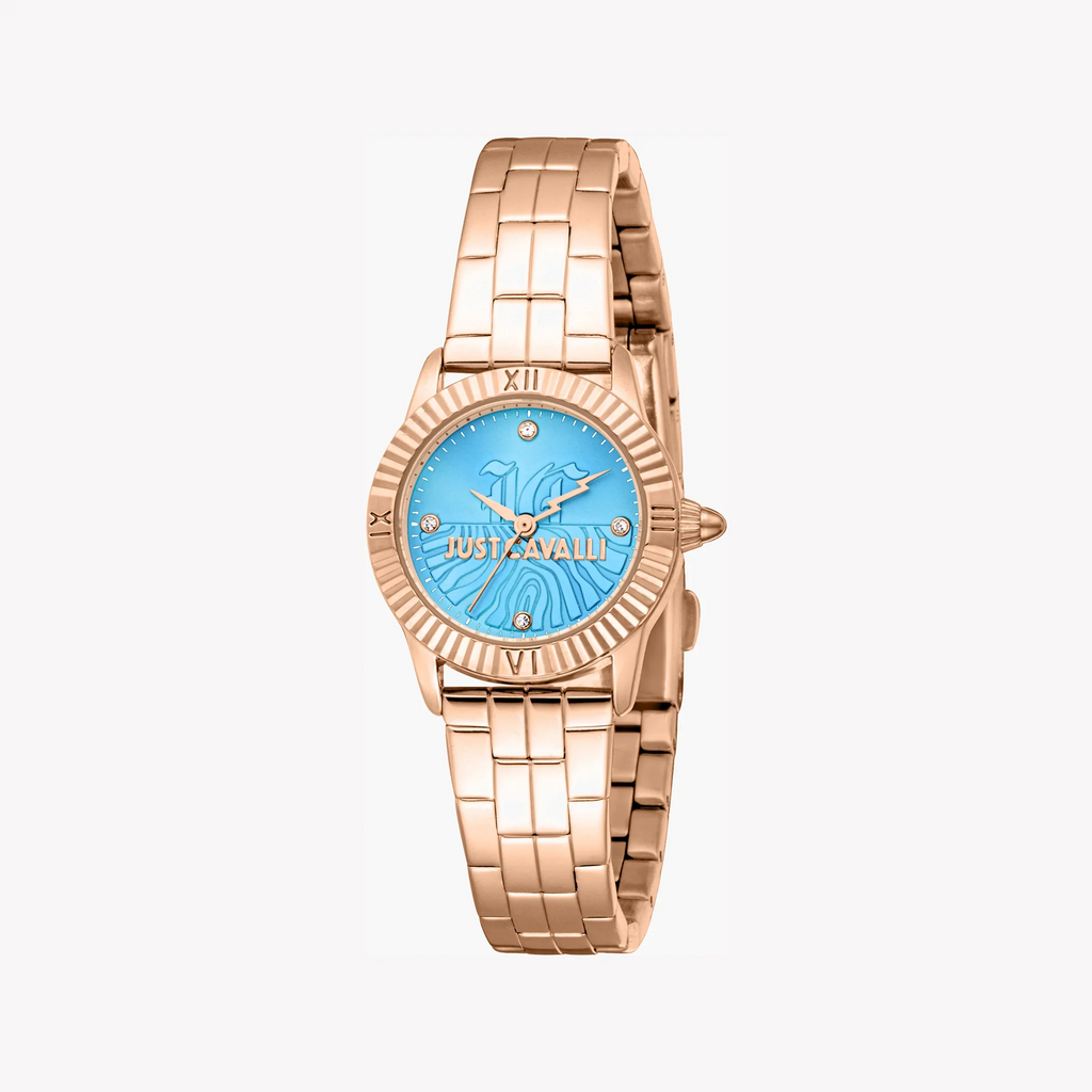 Just Cavalli Women's Rose Gold Watch, Blue Dial | Jc1l328m0065-0