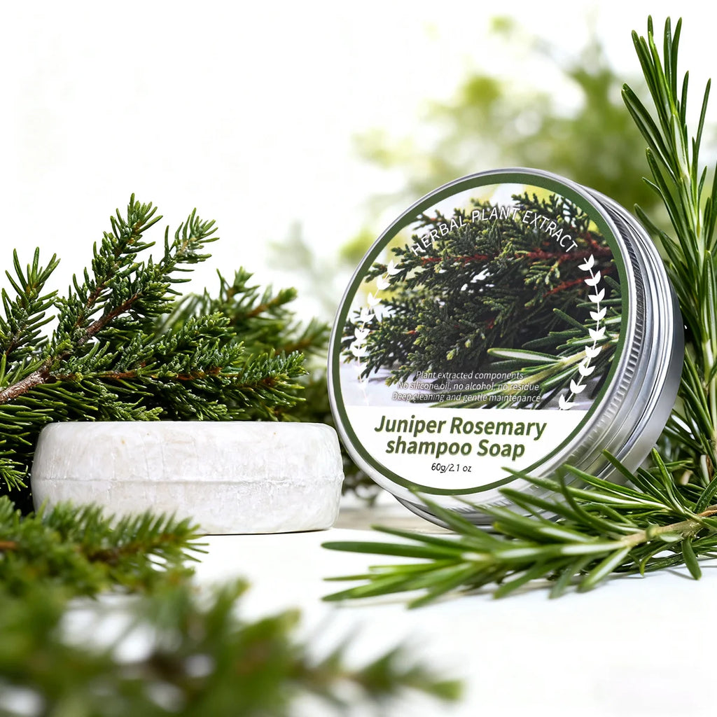 Natural Plant Extract Juniper Rosemary Essence Solid Hair Care Soap Bar Moisturizing Oil Control Shampoo 60g