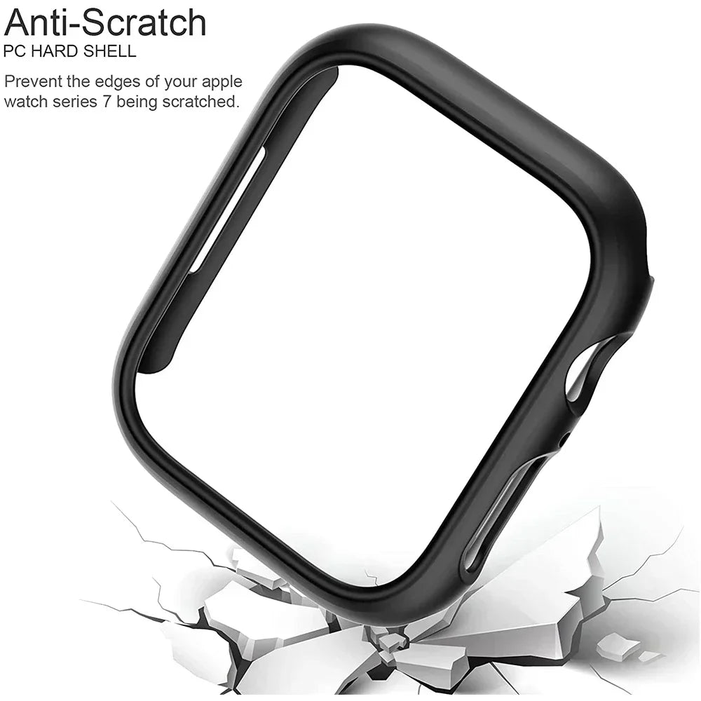 Cover for Apple Watch Case 45mm 41mm 44mm 40mm 42mm 38mm 46 49 mm Accessories PC Protector bumper iWatch Series 8 7 SE 6 5 4 3 9