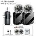 Wireless Lavalier Microphone Noise Cancelling Clip On Mic Rechargeable For IOS Android Podcast Vlog Live Recording