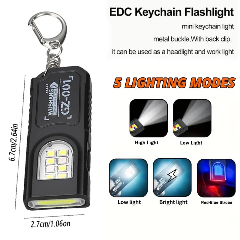 Security flashing work light warning light strong light mini portable outdoor maintenance emergency EDC flashlight knife cap cli