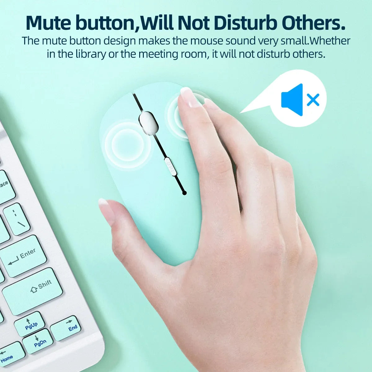 Bluetooth-compatible Mouse Wireless Mouse Silent Computer Mice Portable Working Gaming Mouse for Laptop iPad Air Pro Tablet PC