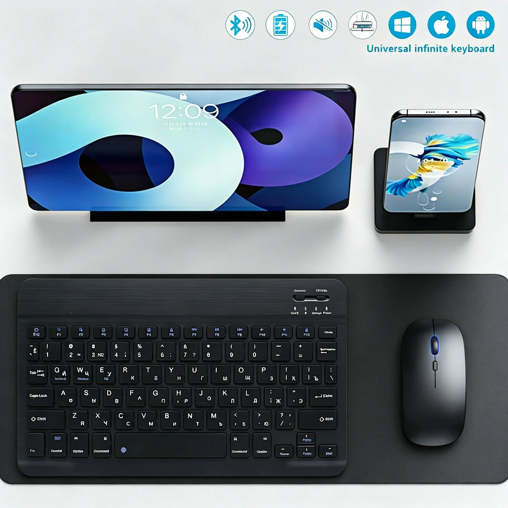 Bluetooth Wireless Keyboard Mobile Phone Tablet Keyboard And Mouse New Mini Bluetooth Keyboard Ipad Accessories 10 inch Keyboard