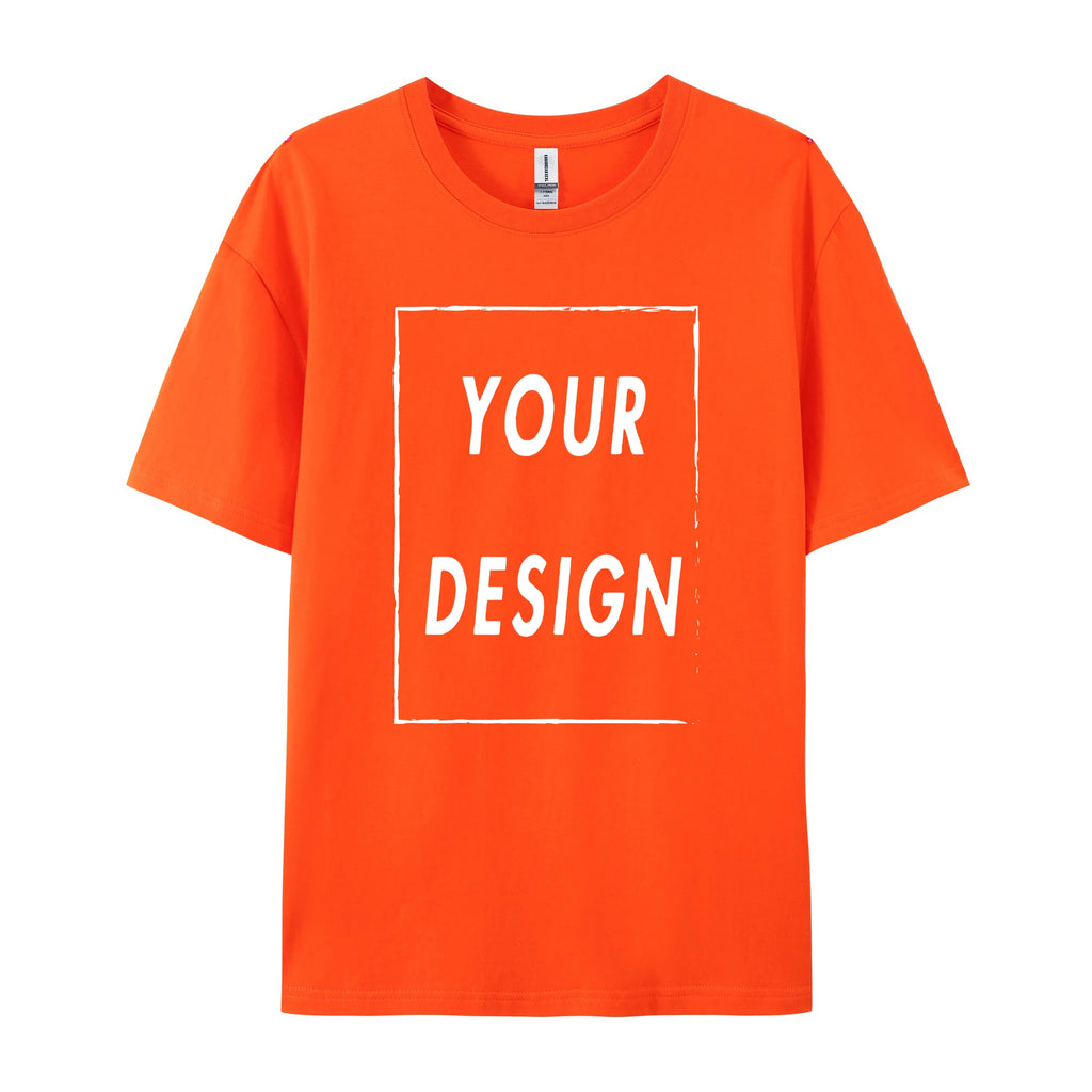 180g Custom Women Men Customised Printed 100% Cotton Short Sleeve Your Logo Photo Brand Text Tee Personalize Graphic Clothing