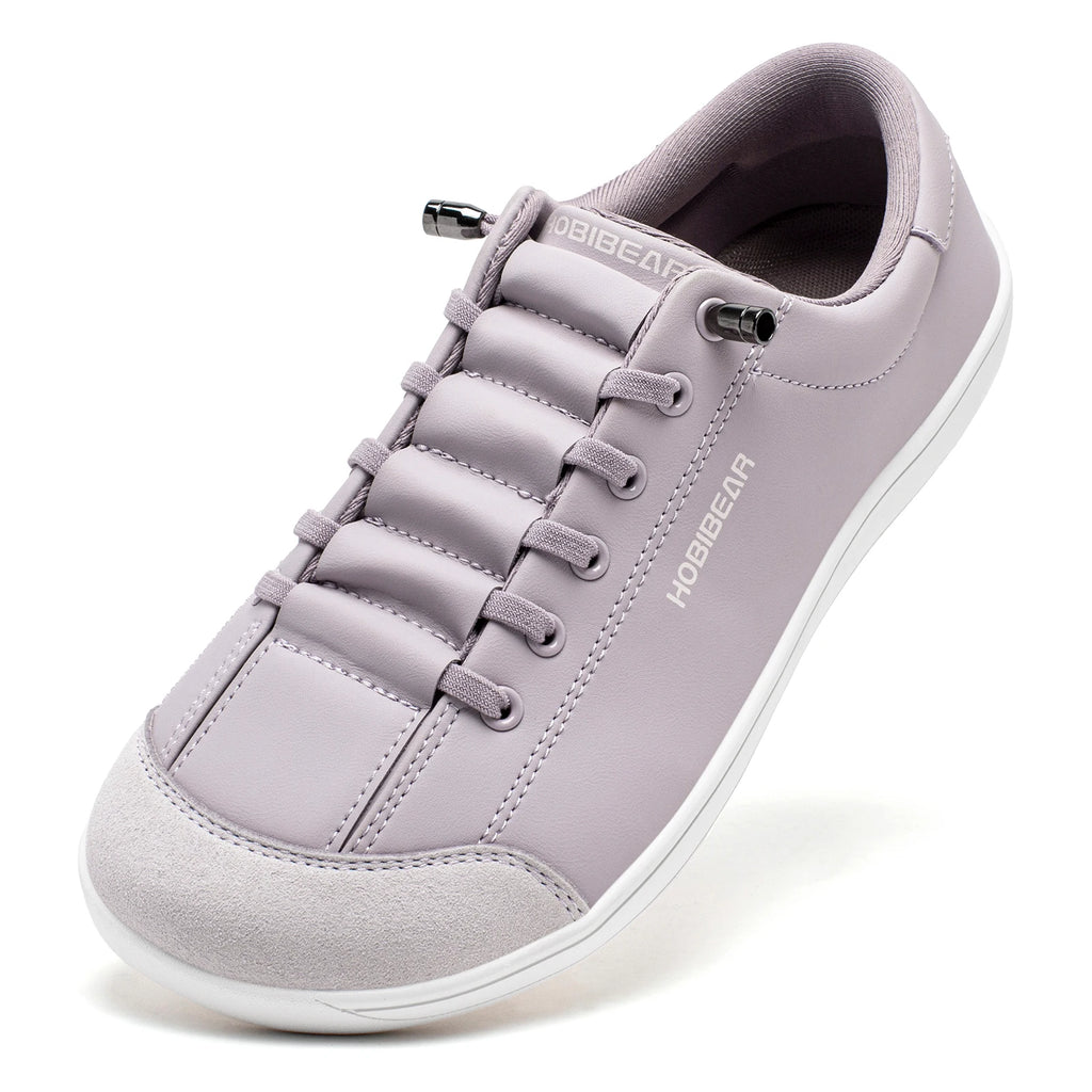 HOBIBEAR Unisex Barefoot Wide Toe Shoes Women Men Artificial Leather Minimalist Sneakers Adjustable Slip On Walking Shoes