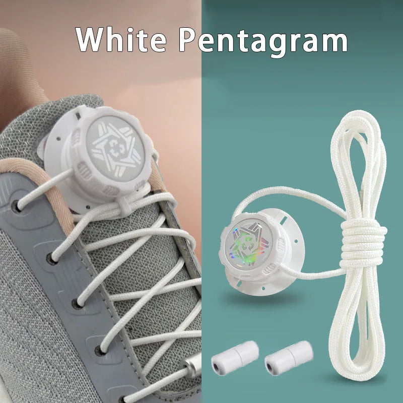 1Pair Simple Swivel Buckle Laces Thick Rope Automatic Shoelaces Without Ties Install Tennis Sneakers Shoelace Shoe Accessories
