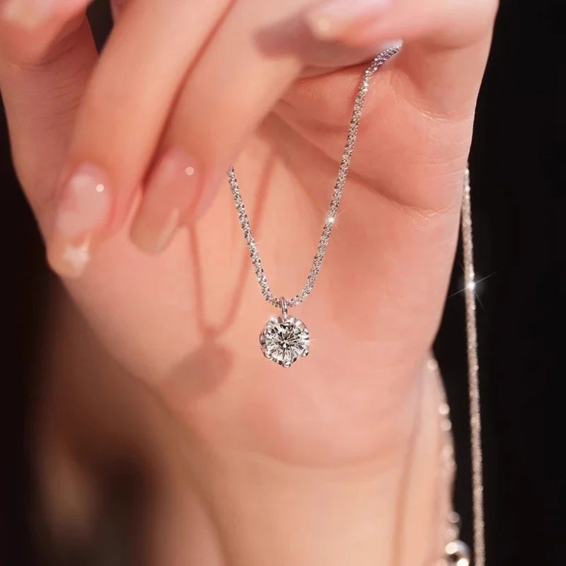 1Pc Exquisite Fashionable Necklace Zirconia Necklace for Women's Festival Party Jewelry Accessories Gift