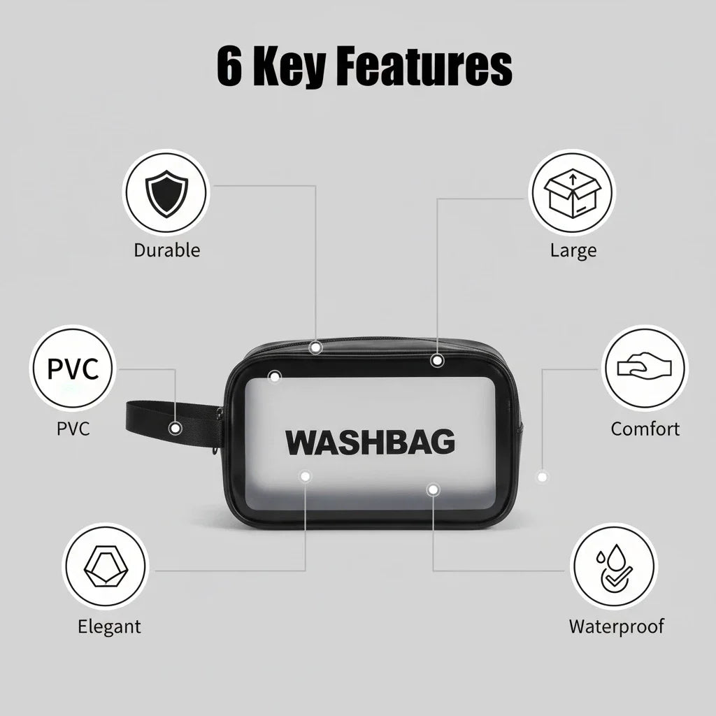 Portable Travel Wash Bag Transparent Waterproof Makeup Storage Pouch Large Capacity Cosmetic Organizer Beauty Women Case