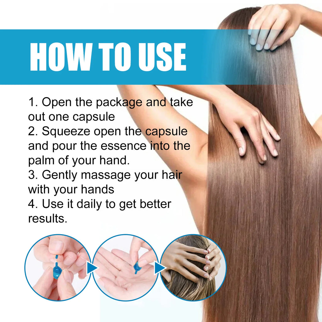 Keratin Vitamin Capsule Hair Essence Oil For Damaged Dry Frizzy Hair Treatment Smoothing Soften Moisturizing Essence Hair Care