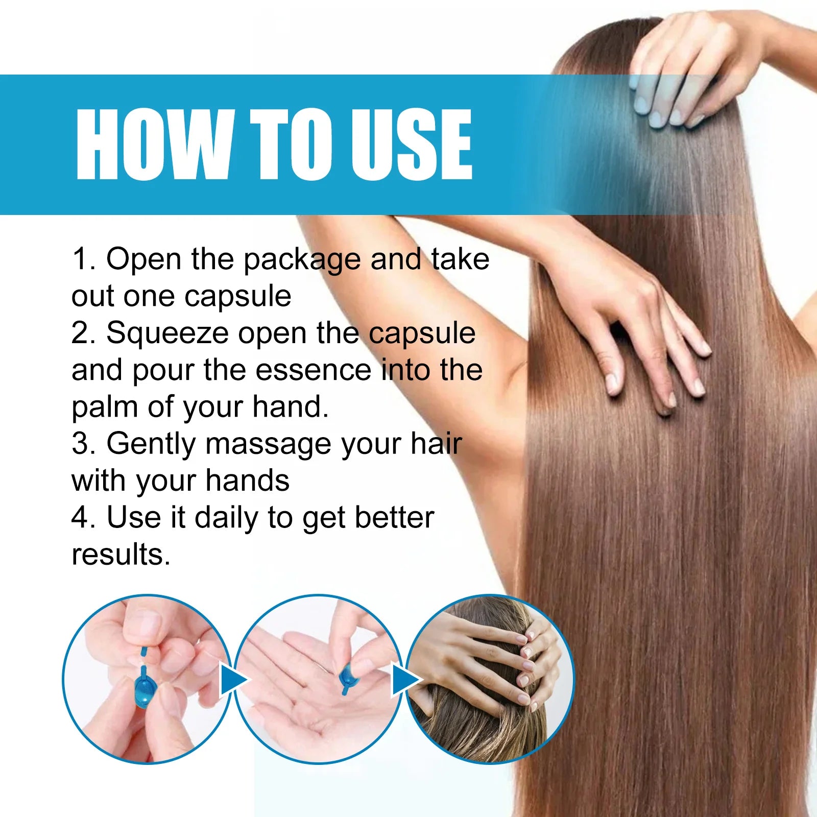 Keratin Vitamin Capsule Hair Essence Oil For Damaged Dry Frizzy Hair Treatment Smoothing Soften Moisturizing Essence Hair Care