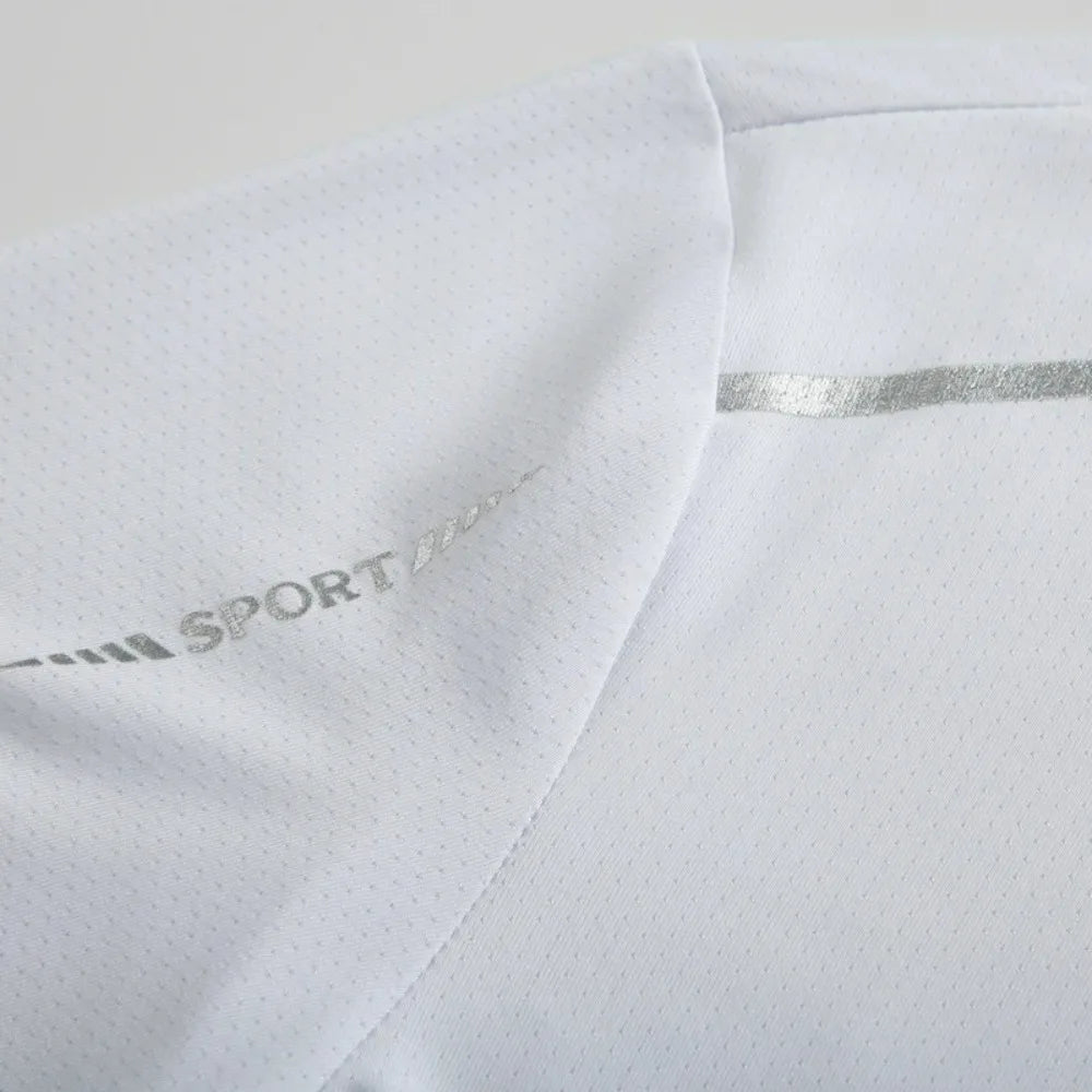 Running T-shirt Reflective Short Sleeve Ice Silk Quick Drying Summer Thin Breathable Fitness Tees Shirt Sportswear Sportsshirt