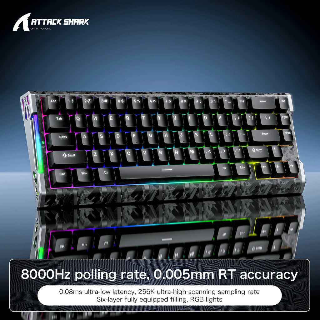 ATTACK SHARK X68HE R68HE Wired 8KHz Magnetic Keyboard Rapid Trigger RT Snap Tap DKS MT TGL For PC Gaming