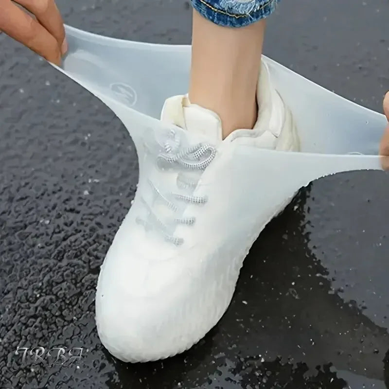1 Pair Rubber Rain Boot Overshoes For Outdoor Use, Silicone Waterproof Shoe Covers, Rainy Day Shoe Cover, Reusable Non-Slip Rain