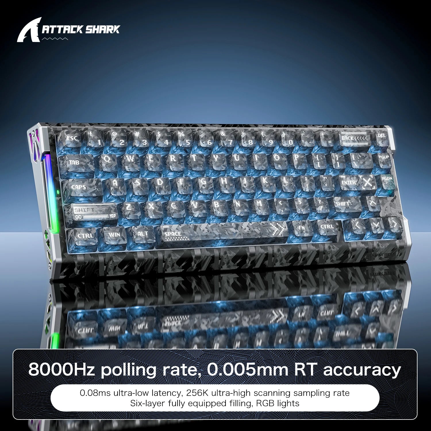 ATTACK SHARK X68HE R68HE Wired 8KHz Magnetic Keyboard Rapid Trigger RT Snap Tap DKS MT TGL For PC Gaming