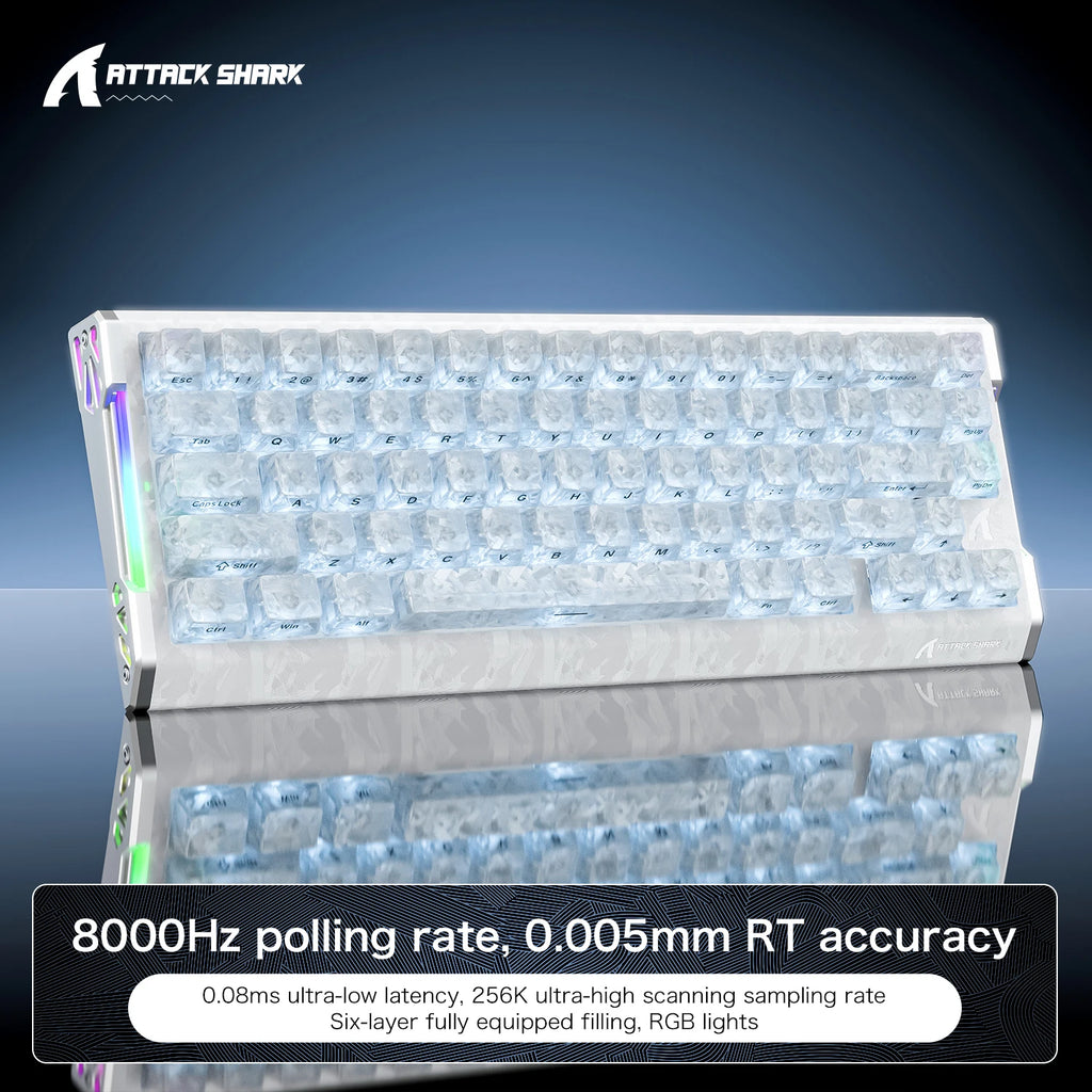ATTACK SHARK X68HE R68HE Wired 8KHz Magnetic Keyboard Rapid Trigger RT Snap Tap DKS MT TGL For PC Gaming