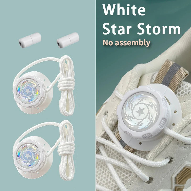 1 Pair Shoe Laces For Sneakers No Tie Shoelaces Swivel Buckle Men And Women Leisure Lazy Shoes Lace Accessories Free knob