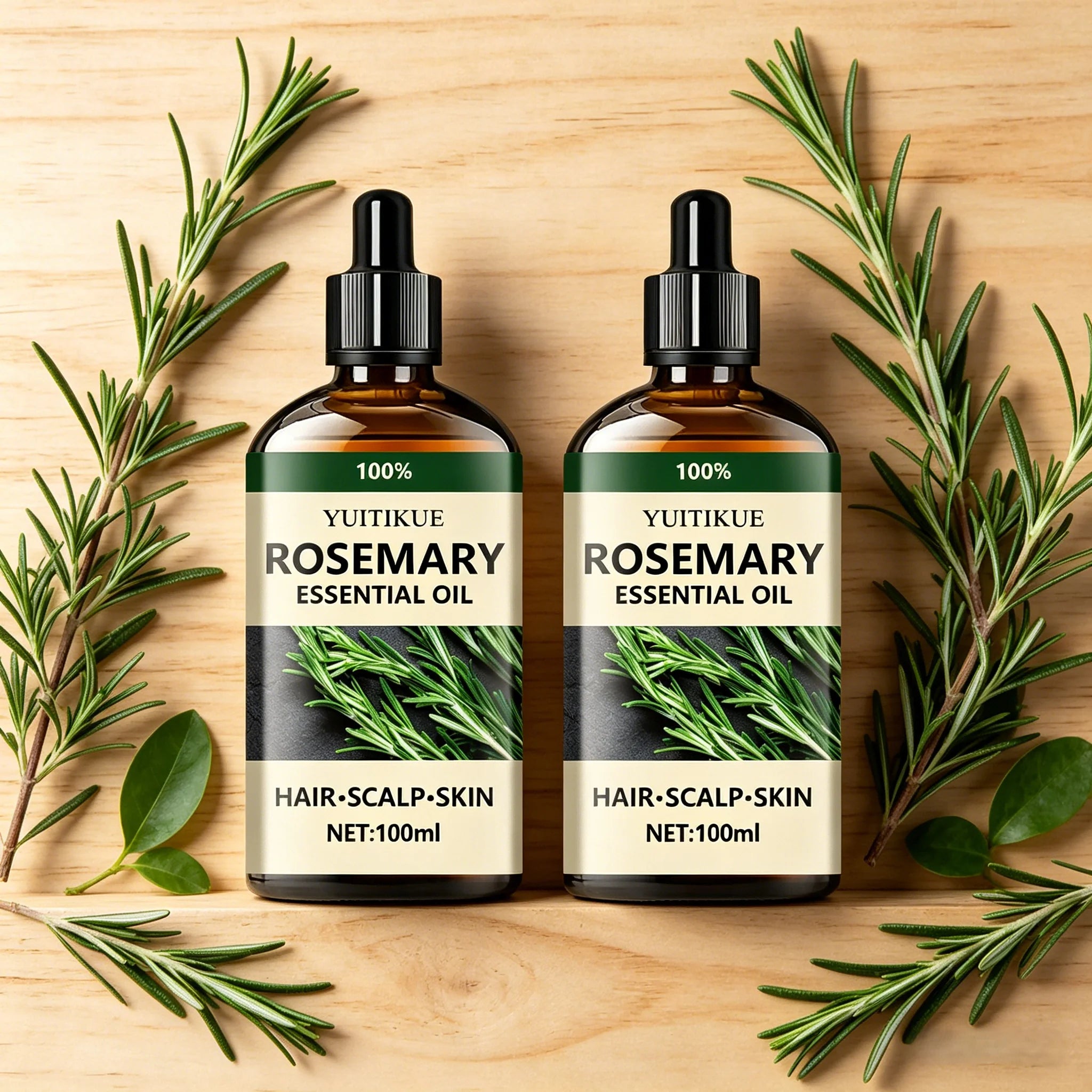 YUITIKUE Natural Rosemary Hair Care Oil, Moisturize Scalp, Strengthen Hair and Boost Hair Volume & Shine