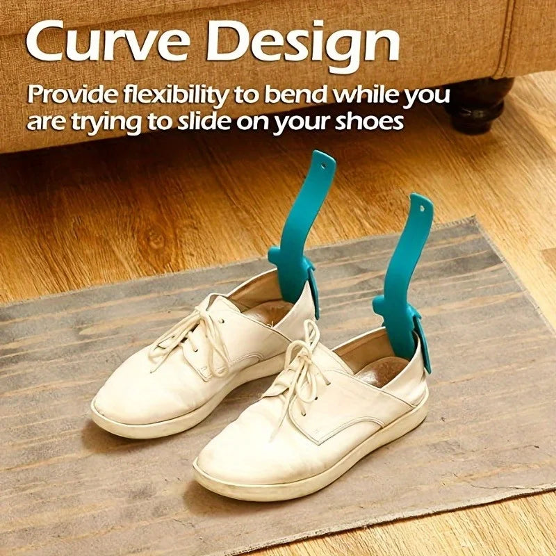 2pcs Shoe aid Lazy Shoes Helper, Shoe Horn Shoe, Lifting Helper  Plastic Shoehorn Fits All Shoes