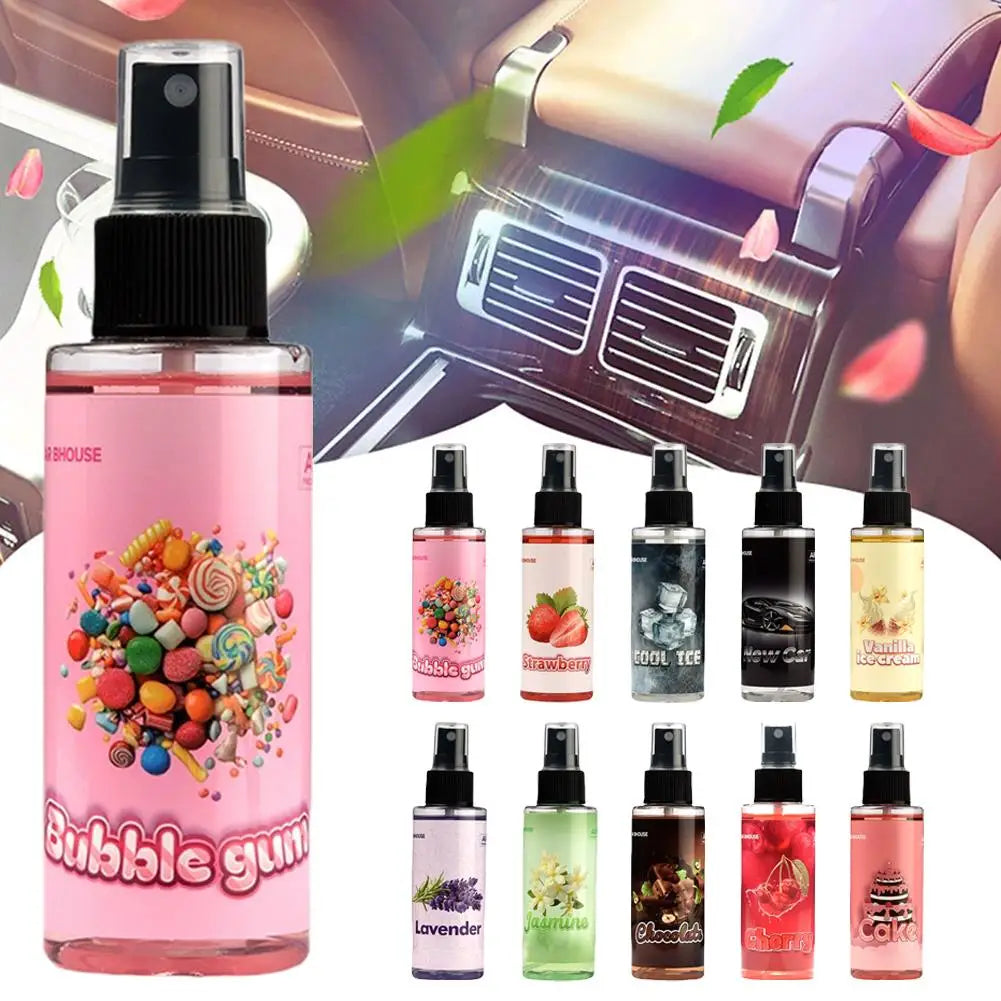 Car Air Freshener Spray Car Fragrance Long-Lasting Light Strawberry/cherry/cake Scent Fresh Perfume Car Interior Deodorant Spray