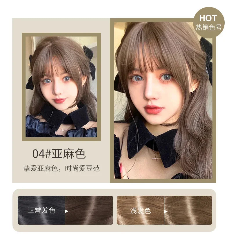 200ML Avocado Essence Hair Dye Shampoo Beauty Nourishes Long Lasting Hair Coloring Cream Care for Men Women Home Salon with Comb