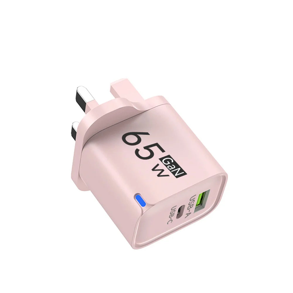 65W Fast Charge USB Type C Charger GaN Mobile Phone Adapter For iPhone Xiaomi Huawei Samsung Oneplus High Speed Charging Adapter