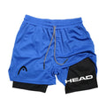 Anime Berserk Head Running Shorts Men Fitness Gym Training 2 in 1 Sports Quick Dry Workout Jogging Double Deck Summer
