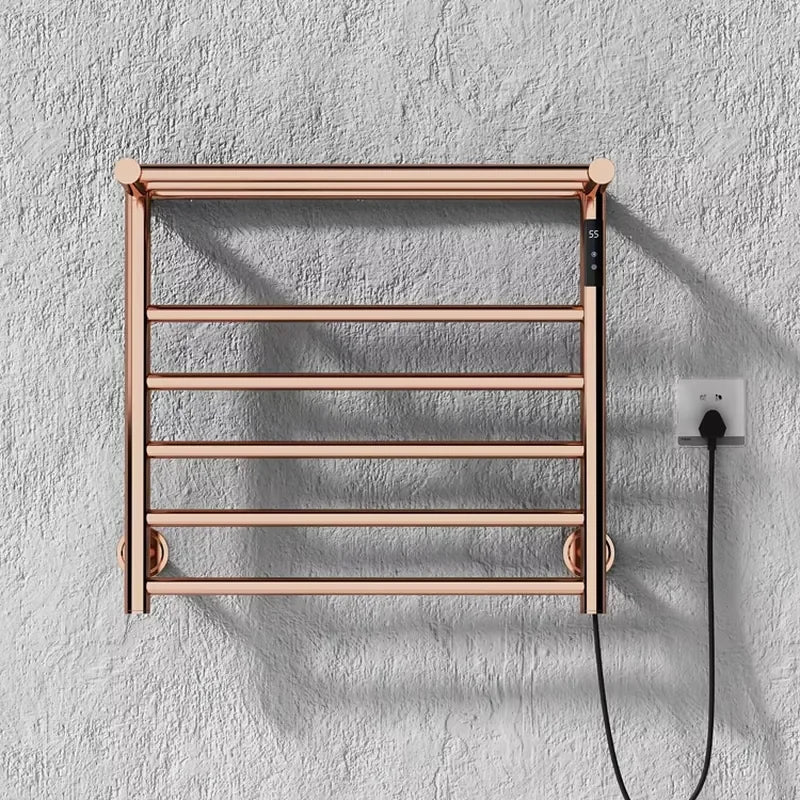 Modern Bathroom Electric Towel Radiator with Storage Rack Electric Heated Towel Rack with Shelf Heating Drying Towel Warmer