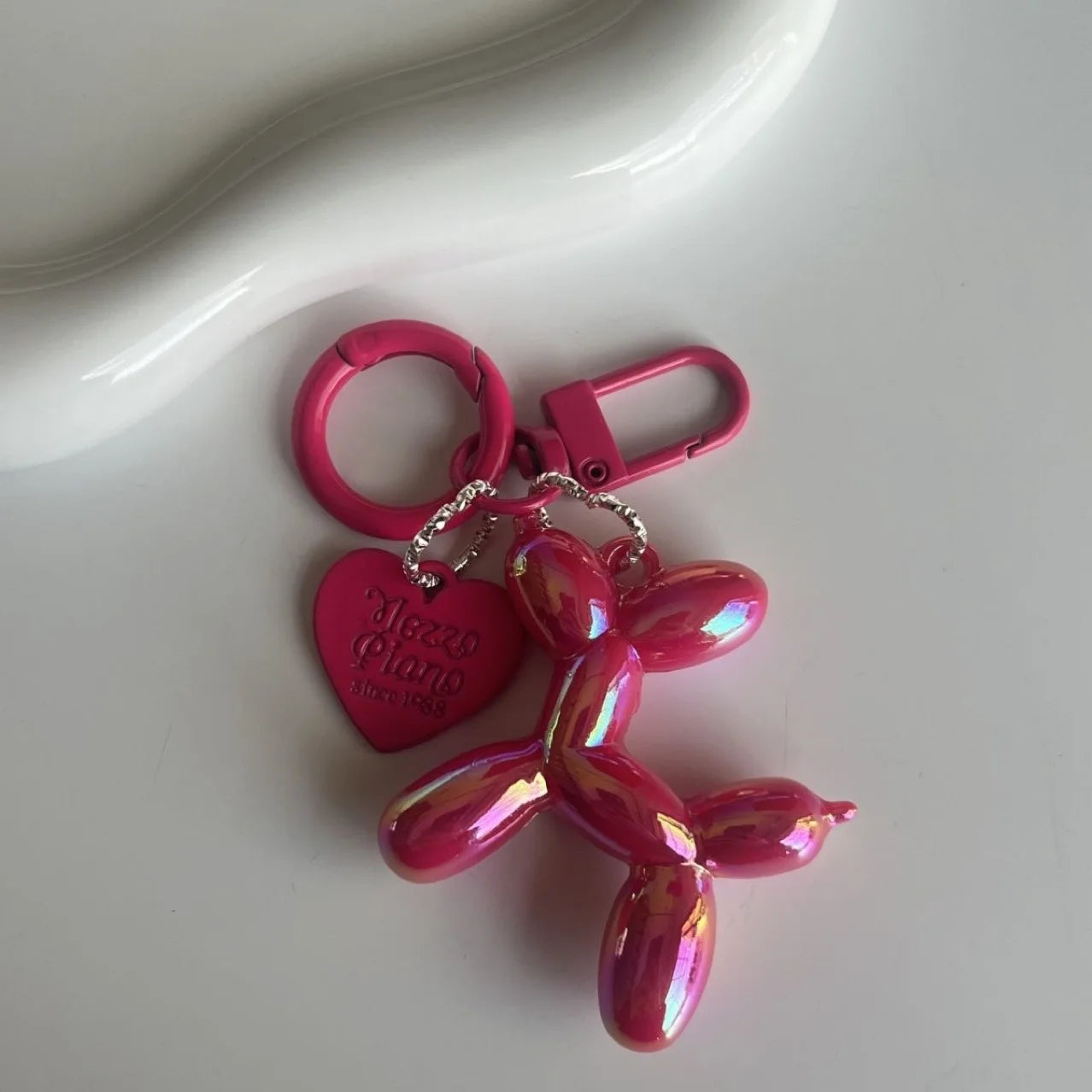 Jelly Cute Jelly Balloon Dog Keychain Pendant Cartoon Dog Chain Keychain - Lovely accessory jewelry gift for unisex keys