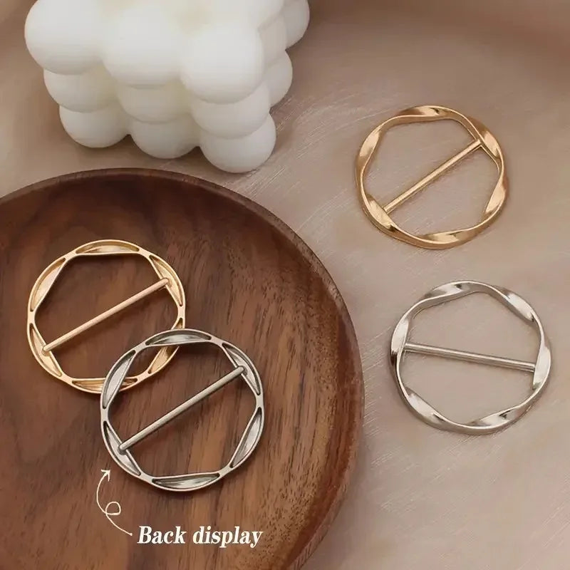 5-Piece Metal Adjustable Buckle Set Multi-use for Shirts Scarves Belts Fashion Accessory Kit