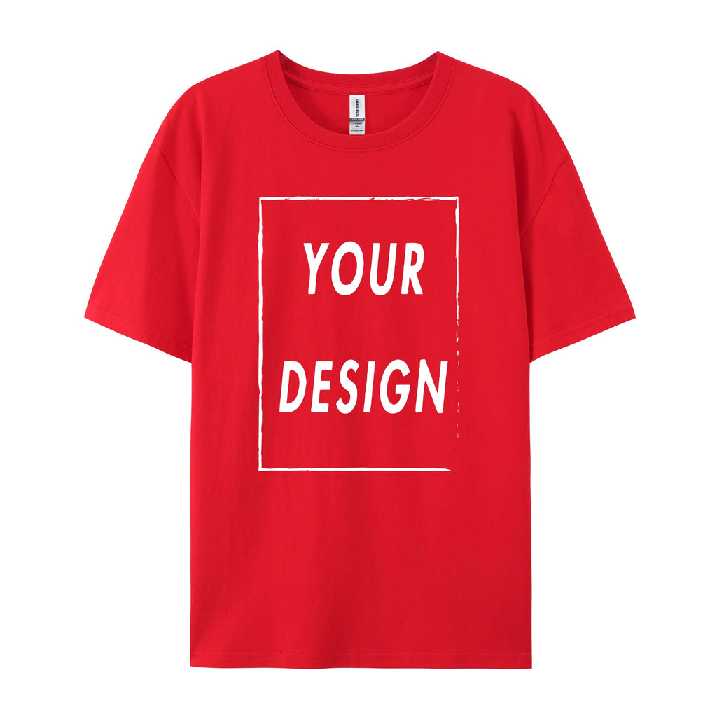 180g Custom Women Men Customised Printed 100% Cotton Short Sleeve Your Logo Photo Brand Text Tee Personalize Graphic Clothing