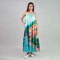 La Dolce Riviera Mediterranean Print Maxi Dress With Pockets - Multicolor-0