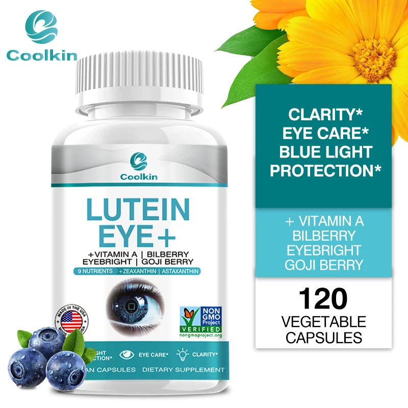 Lutein Supplement - Vitamin A + Bilberry Eyebright + GO JI Wolfberry To Relieve Eye Fatigue and DrynessCapsules