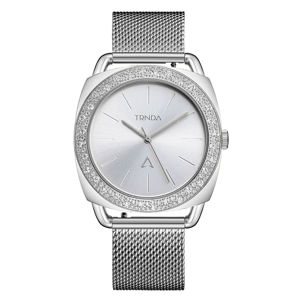 Trnda Women's Stainless Steel Watch, Silver Mesh Band | Trn-35.8s