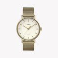 Timex Women's Gold Stainless Steel Watch, Off White Dial | Tw2r26500-0