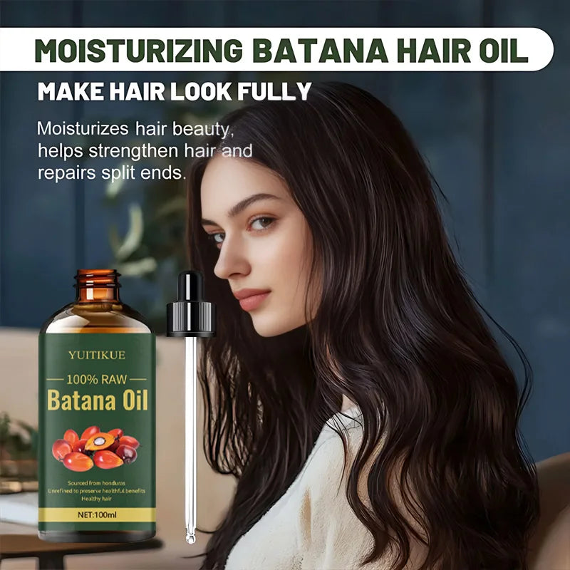 YUITIKUE 100ml Batana Hair Oil is suitable for moisturizing hair, smoothing dry and coarse hair, adding shine and smoothing hair