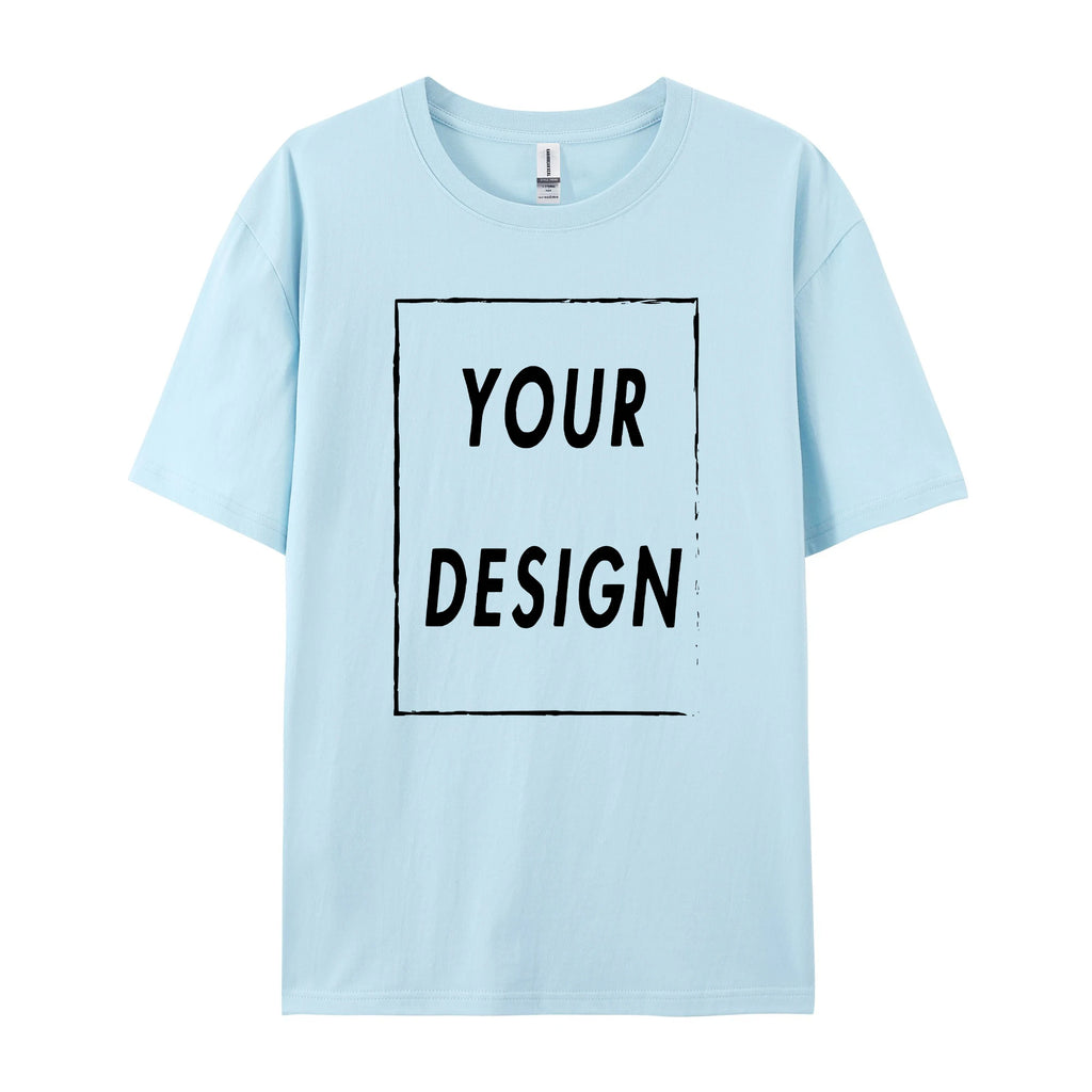 180g Custom Women Men Customised Printed 100% Cotton Short Sleeve Your Logo Photo Brand Text Tee Personalize Graphic Clothing
