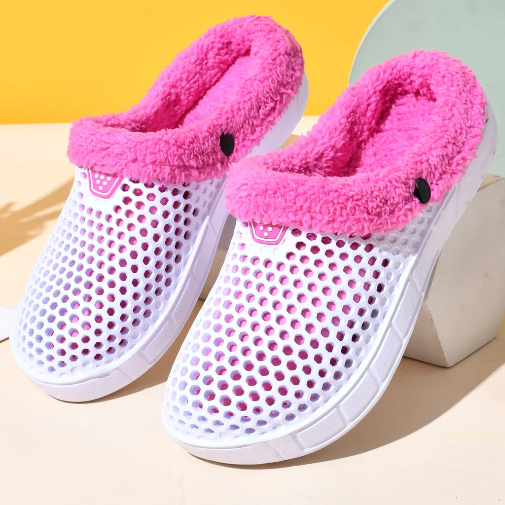 Couple Style Men's and Women's Cotton Slippers Winter Warm Plus Velvet Thickened Clogs Mule Shoes