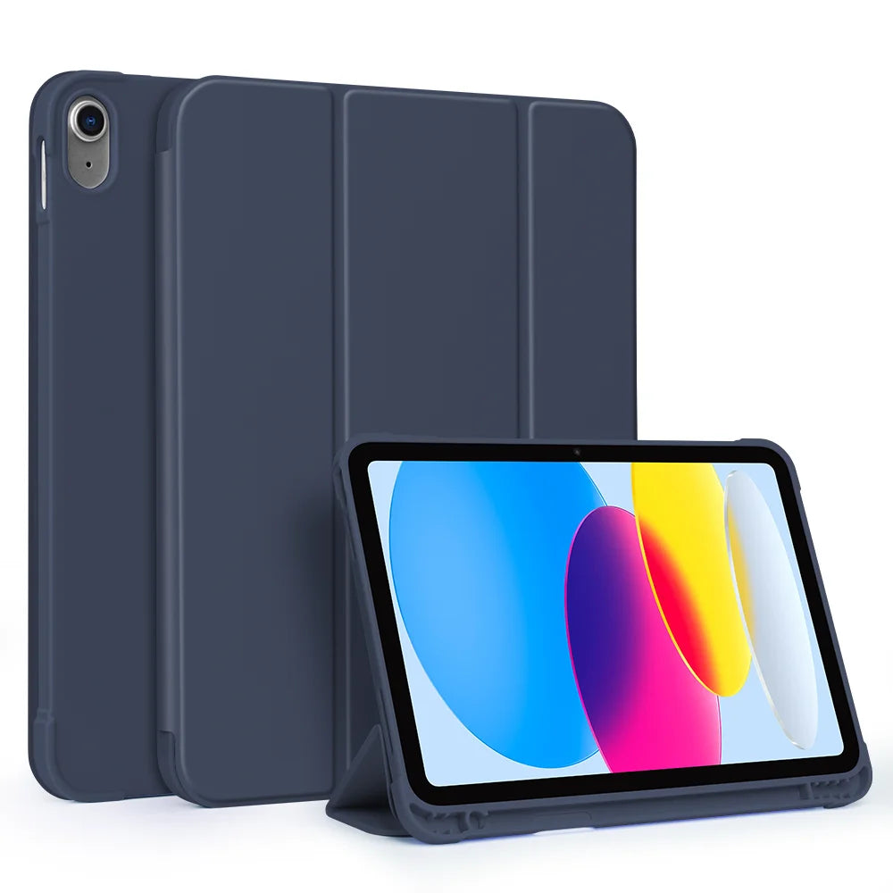 For iPad 10th Gen Case 3 fold Fall prevention Cover for Air 4 5 6 10.9in 11in 13in For Air 2 9.7 Pro 11 12.9 13 Mini 6 7 Case