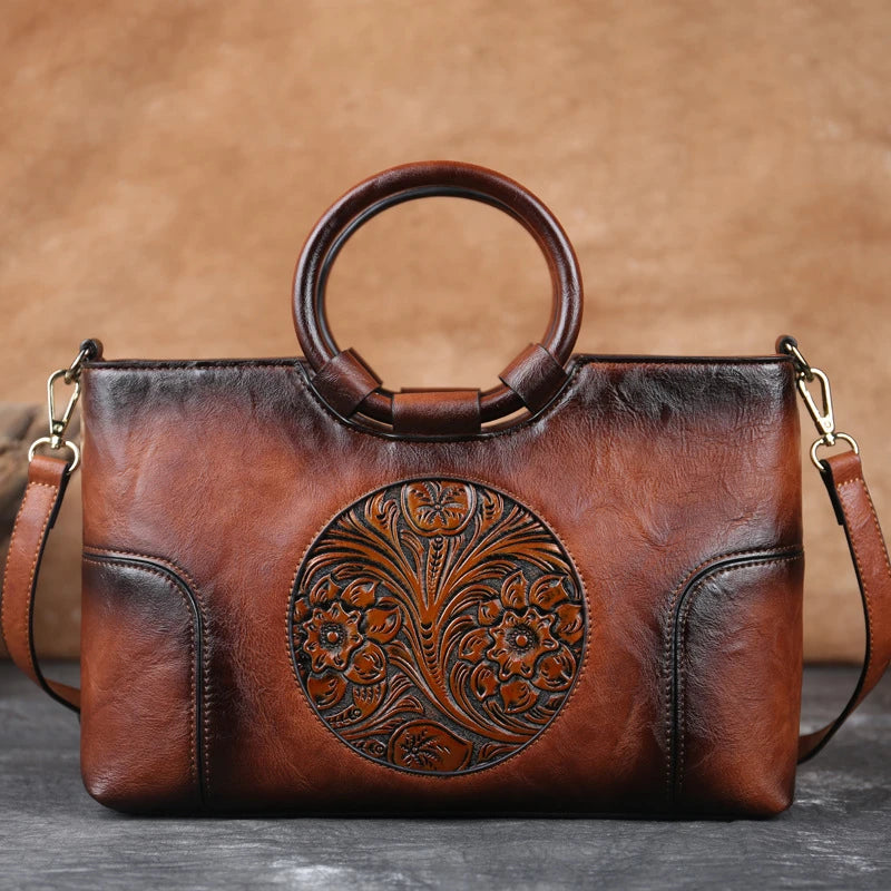 High Quality PU Leather Women Handbag Retro Embossed Large Capacity Female Shoulder Messenger Bag Brown Black Red Green Grey m58