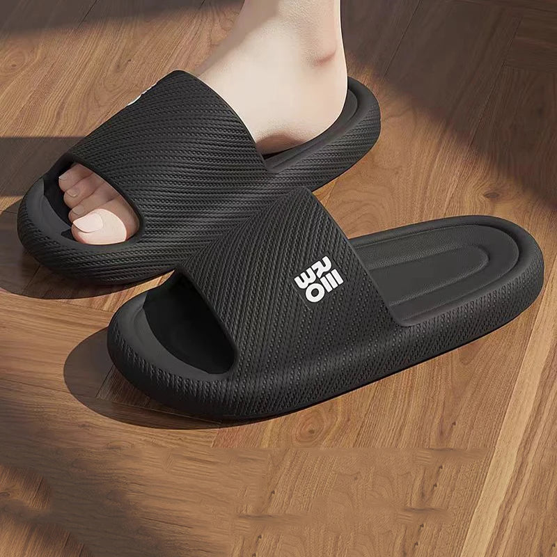 Summer Fashion Slippers Men Shoes Cloud Slippers For Men Home Flat Sandals Massage Flip Flops Couples Bathroom Indoor Slides