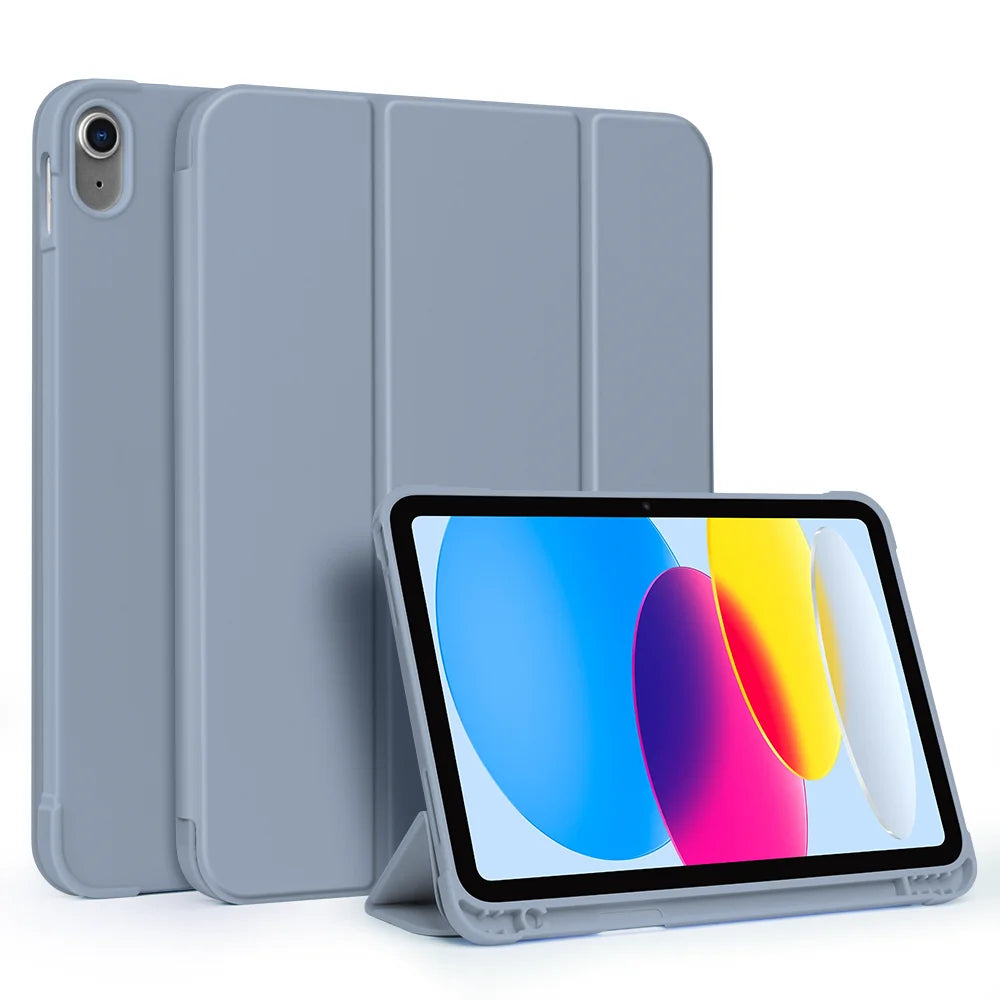 For iPad 10th Gen Case 3 fold Fall prevention Cover for Air 4 5 6 10.9in 11in 13in For Air 2 9.7 Pro 11 12.9 13 Mini 6 7 Case