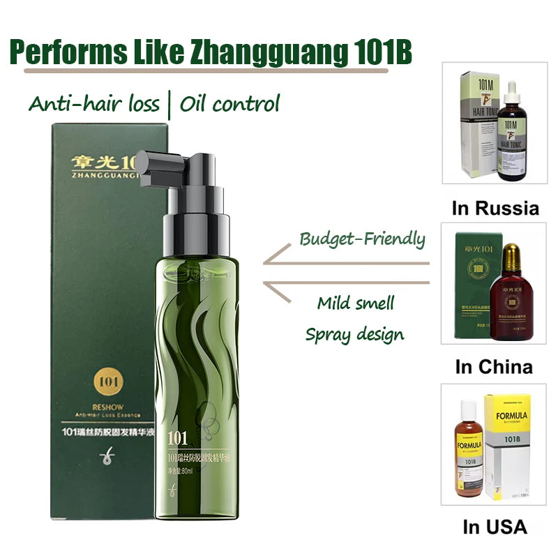 Hair Shedding Proof Tonic ZHANGGUANG 101 80ml Anti-Hair Loss Chinese Herbal Medicine Therapy Hair Loss Treatment Essence