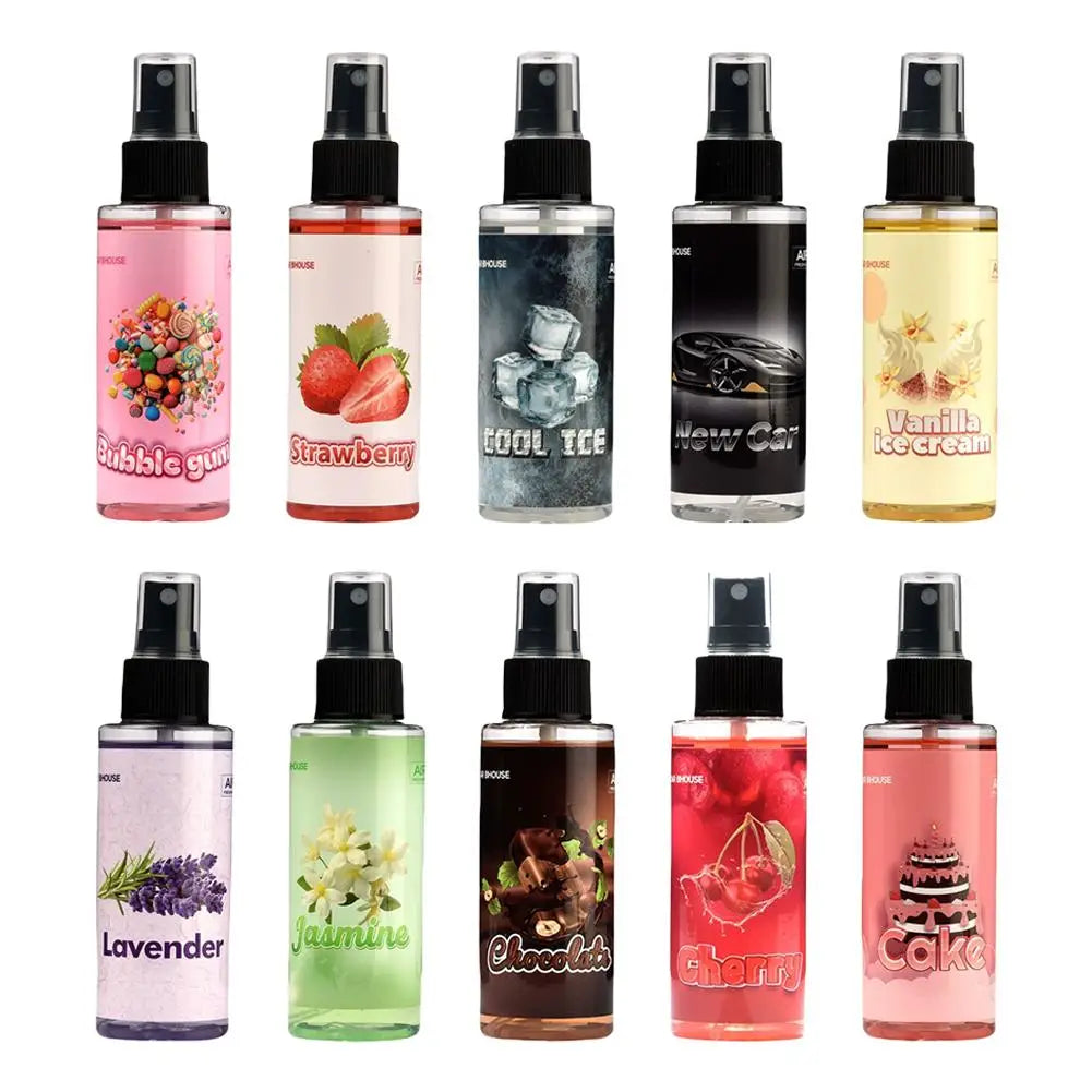Car Air Freshener Spray Car Fragrance Long-Lasting Light Strawberry/cherry/cake Scent Fresh Perfume Car Interior Deodorant Spray