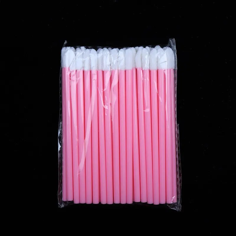 50 Pcs Disposable Lip Brush Makeup Tools Hollow Lip Wands Nylon Lip Gloss Stick Applicator Lipstick Wands Set Cosmetic Tools