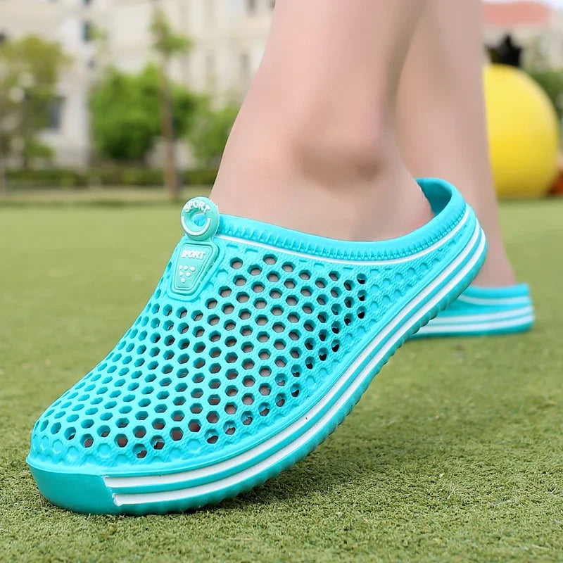 YRZL Men Shoes Beach Slippers Unisex Hollow Out Casual Women Beach Sandal Flip Flops Shoes Non-slip Size 36-45 Mens Slippers